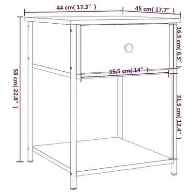 Nachtkastjes 2 st 44x45x58 cm bewerkt hout bruin eikenkleur