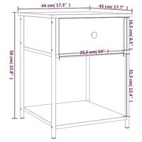 Nachtkastjes 2 st 44x45x58 cm bewerkt hout bruin eikenkleur - thumbnail