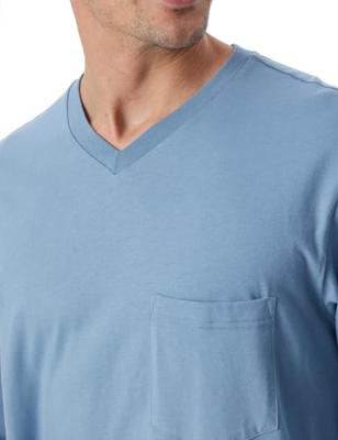 Schiesser Pyjama blue met V-hals