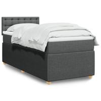 Boxspring met matras stof donkergrijs 140x190 cm - thumbnail