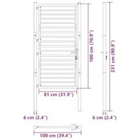 Tuinhek afsluitbaar 100x180 cm aluminium zwart - thumbnail