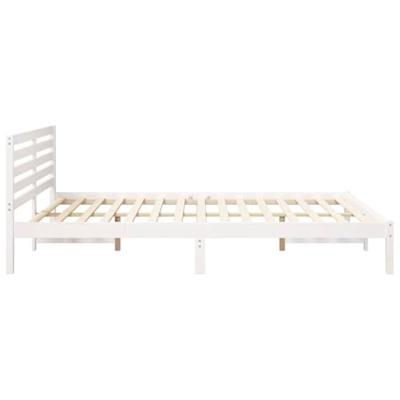 Bedframe met hoofdeinde Wit 160 x 220 cm Massief grenenhout Bedframe met hoofdeinde Wit 160 x 220 cm Massief grenenhout