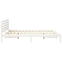 Bedframe met hoofdeinde Wit 160 x 210 cm Massief grenenhout - thumbnail