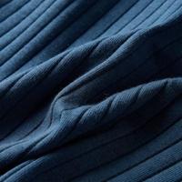 Kindershirt met lange mouwen geribd 128 marineblauw - thumbnail