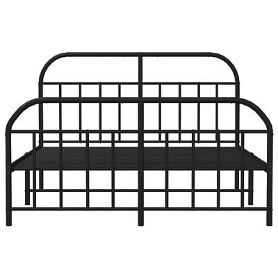 Bedframe met hoofd- en voeteneinde metaal zwart 140x200 cm