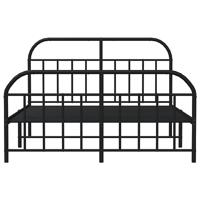 Bedframe met hoofd- en voeteneinde metaal zwart 140x200 cm - thumbnail