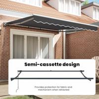 VidaXL Inklapbaar zonnescherm antraciet 350 x 250 cm - thumbnail