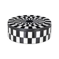 Richmond Rond Opbergdoosje 'Nore' Ø15cm, kleur Zwart/Wit - thumbnail