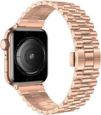 Metalen schakelband - Rosé goud - Geschikt voor Apple Watch 44mm / 45mm / 46mm / 49mm