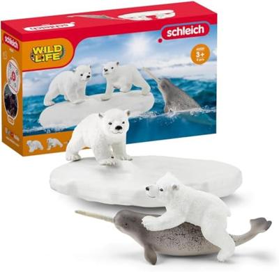 Schleich Wild Life - IJsberen glijfeestje speelfiguur - thumbnail