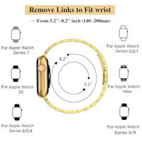 Stalen slim fit band - Goud - Geschikt voor Apple watch 38mm / 40mm / 41mm / 42mm - thumbnail