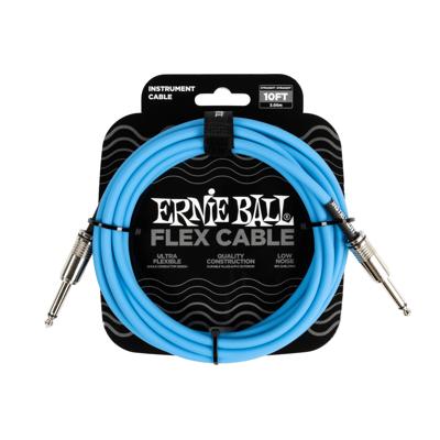 Ernie Ball 6412 Flex 3 meter instrumentkabel blauw