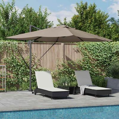 Cantilever Roma parasol Taupe en Zwart 352 x 251 x 265 cm