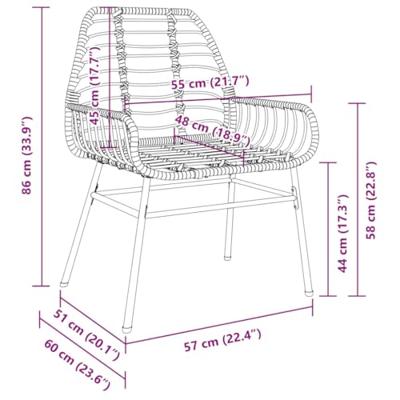 Tuinstoelen 2 st poly rattan zwart Tuinstoelen 2 st poly rattan zwart
