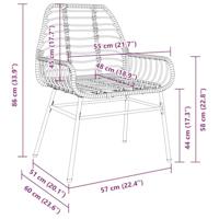 Tuinstoelen 2 st poly rattan zwart - thumbnail