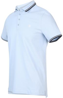 Blue Industry slim fit polo met contrastbies lichtblauw