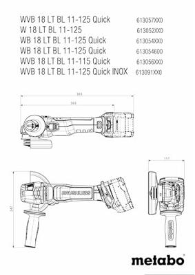 Metabo WB 18 LT BL 11-125 Quick | Accu Haakse Slijper | 18V | metaBOX 165 L - 613054840