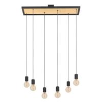 Eglo 6-lichts hanglampConsett zwart met hout - 43725 - thumbnail