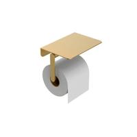 Wiesbaden Toiletrolhouder Alonzo Met Planchet Geborsteld Messing - thumbnail