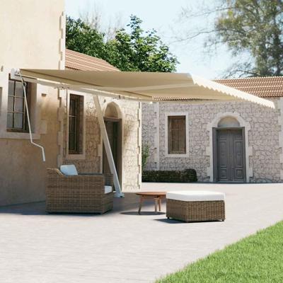 Luifel vrijstaand handmatig uittrekbaar 600x300 cm crèmekleurig