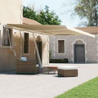 Luifel vrijstaand handmatig uittrekbaar 600x300 cm crèmekleurig - thumbnail