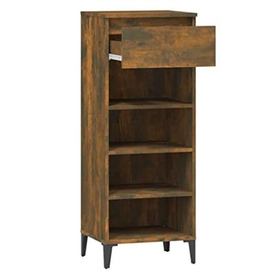 VidaXL Schoenenrek 40x36x105 cm bewerkt hout gerookt eikenkleurig VidaXL Schoenenrek 40x36x105 cm bewerkt hout gerookt eikenkleurig