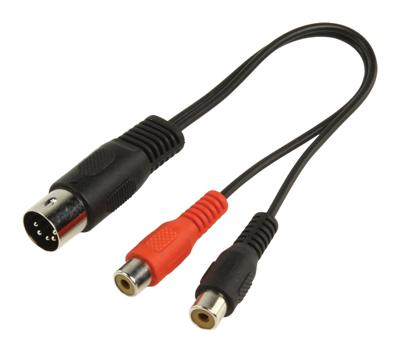 5p DIN steker - 2x tulp kontra steker, 0.20m 5p DIN steker - 2x tulp kontra steker, 0.20m