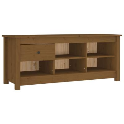Schoenenkast 110x38x45,5 cm massief grenenhout honingbruin