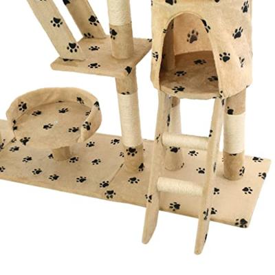 vidaXL Kattenkrabpaal met Sisal Krabpalen Pootafdrukken Beige Krabpaal Katten