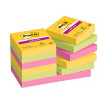 Post-It Super Sticky Notes Carnival, 90 vel, ft 47,6 x 47,6 mm, pak van 12 blokken - thumbnail