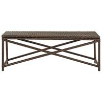 Tuinbank 120 cm poly rattan bruin - thumbnail