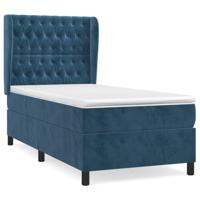Boxspring met matras fluweel donkerblauw 90x190 cm - thumbnail