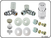 Riko luxe Thermostatische radiator aansluitset haaks verkeerd links - thumbnail