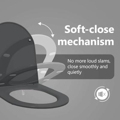 VidaXL Toiletzitting antraciet 47 x 36 x 3,4 cm duroplast