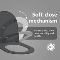 VidaXL Toiletzitting antraciet 47 x 36 x 3,4 cm duroplast - thumbnail