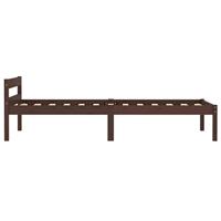 vidaXL Bedframe massief grenenhout donkerbruin 100x200 cm - thumbnail