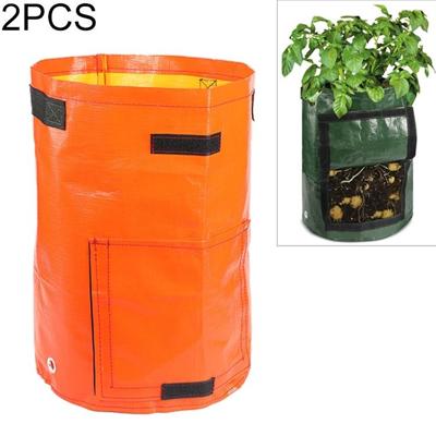 2 stuks 10 gallons aardappel planten PE zakken plantaardige aanplant groeien zakken boerderij tuin benodigdheden grootte: 35cm x 45cm (oranje)