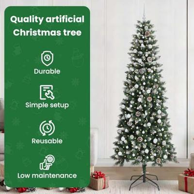 Kunstkerstboom met 300 LED Groen 240 cm PVC en Plastic en Staal