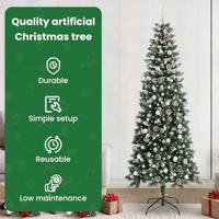Kunstkerstboom met 300 LED Groen 240 cm PVC en Plastic en Staal - thumbnail
