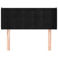 Hoofdbord met randen 83x16x78/88 cm fluweel zwart - thumbnail