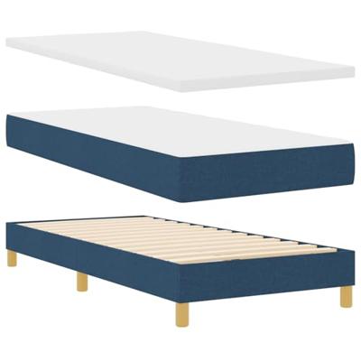 Boxspringbed met matras stof blauw 80x200 cm