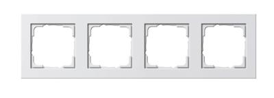 Gira E2 afdekraam 4-voudig zuiverwit mat