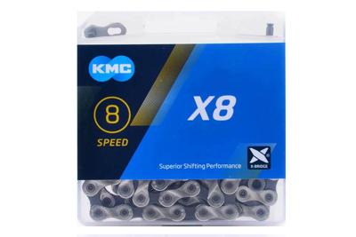 KMC X8 Ketting 8-speed 114-schakels Zilver - Grijs KMC X8 Ketting 8-speed 114-schakels Zilver - Grijs