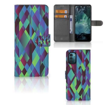 Nokia G11 | G21 | Book Case | Abstract Green Blue