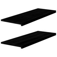 VidaXL Vensterbanken 2 st 110x40x2 cm massief eikenhout donkerbruin - thumbnail