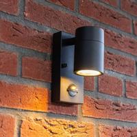 Mason wandlamp - Zwart - Bewegingsmelder en schemerschakelaar - IP44 spatwaterdicht - Spotlight voor binnen en buiten - Exclusief GU10 lichtbron - thumbnail