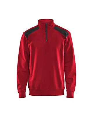Blåkläder Sweatshirt bicolour met halve rits 33531158 | Rood/Zwart | Maat XL - 7330509596982