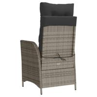 Tuinstoelen 2 st verstelbaar met voetensteun poly rattan grijs - thumbnail