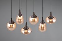 Trio 6-lichts hanglampLumina met amber glas - 317000613 - thumbnail