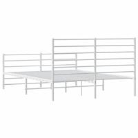 Bedframe met hoofd- en voeteneinde metaal wit 120x200 cm - thumbnail